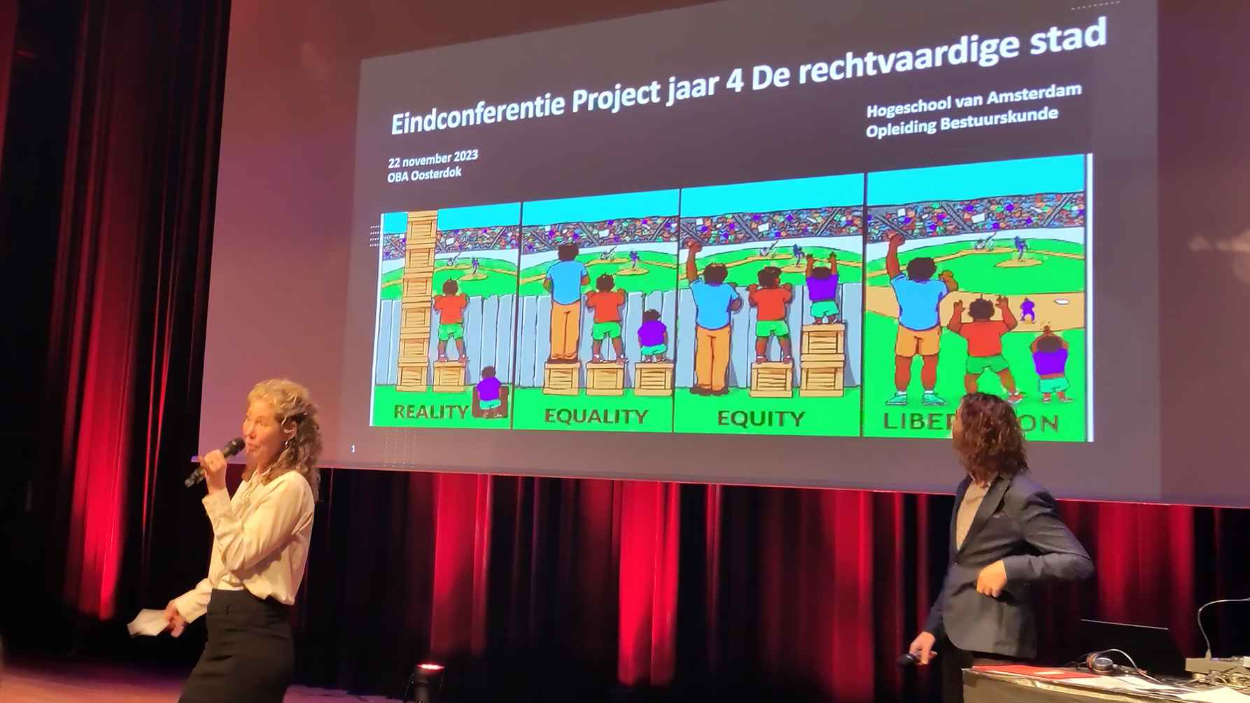 Eindconferentie van projectvak De Rechtvaardige Stad van de opleiding Bestuurskunde.
