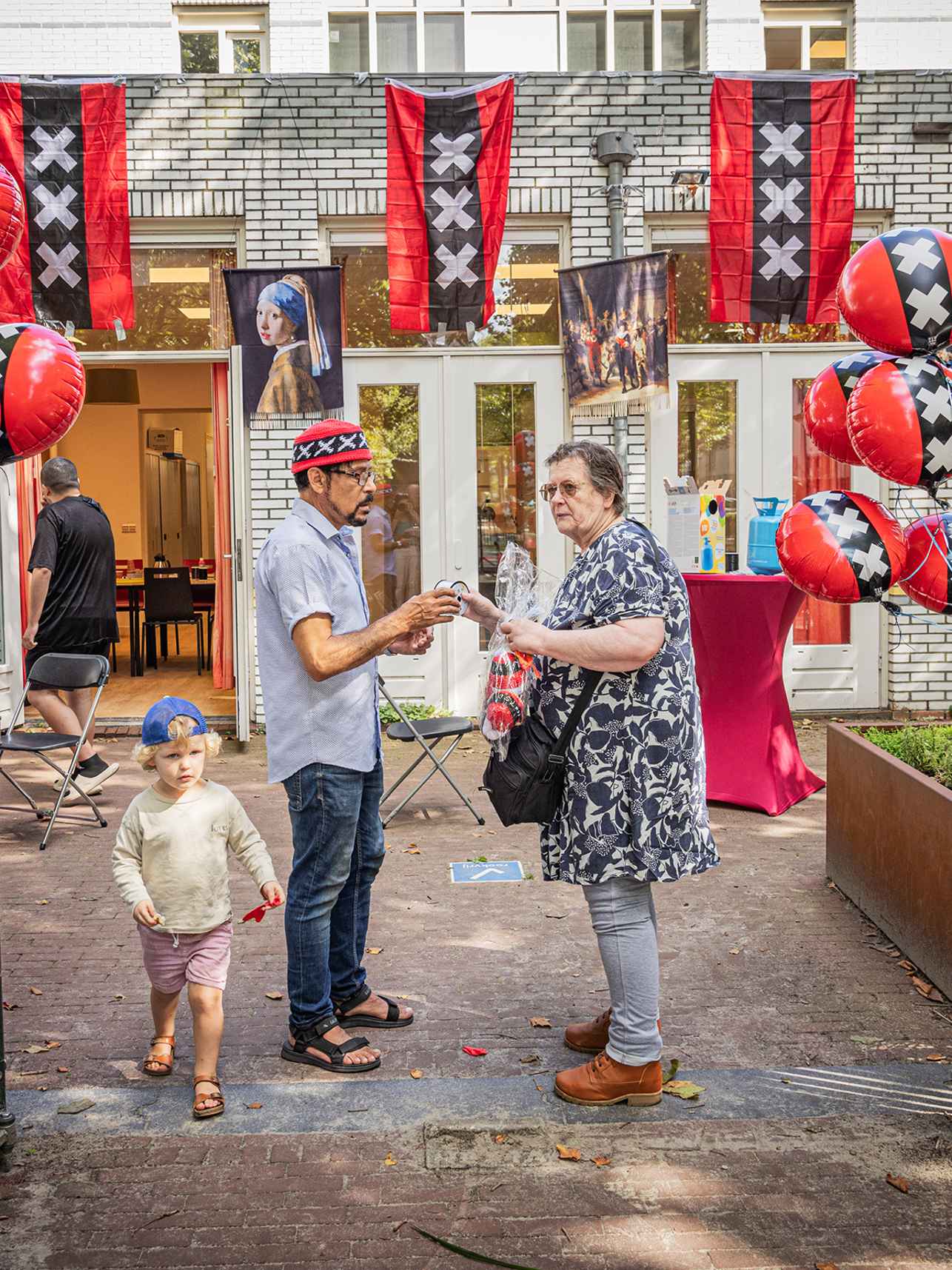 Two persons at a community center