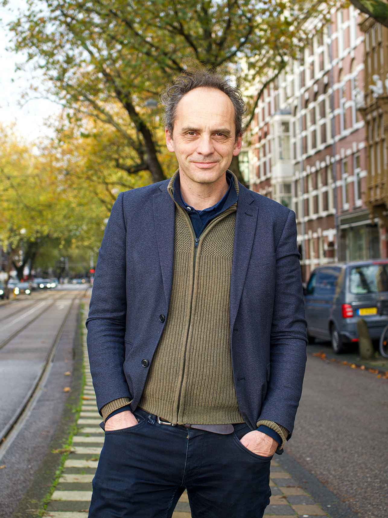 Lex Veldboer at a closed tram stop
