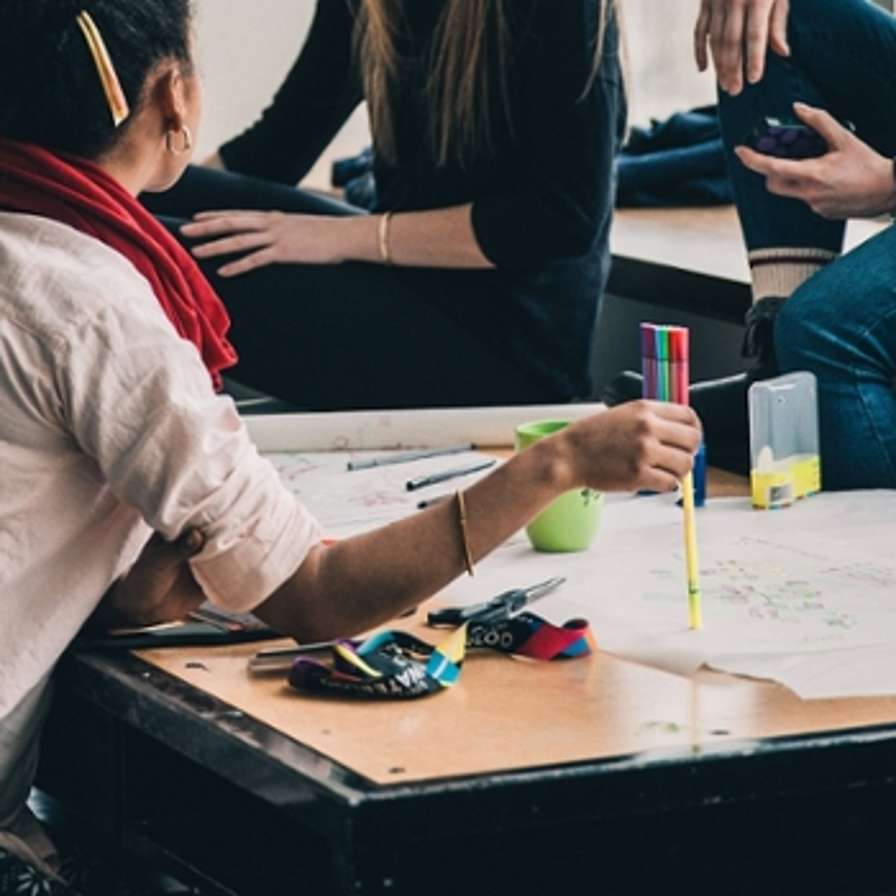Studenten aan het werk.