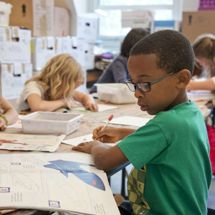 Children in a classroom.
