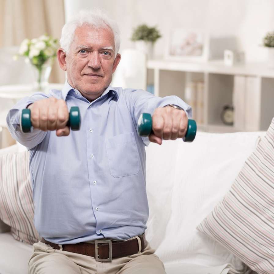 hva oude man gewichten armen sporten Hartrevalidatie aan huis, op maat voor kwetsbare patiënten