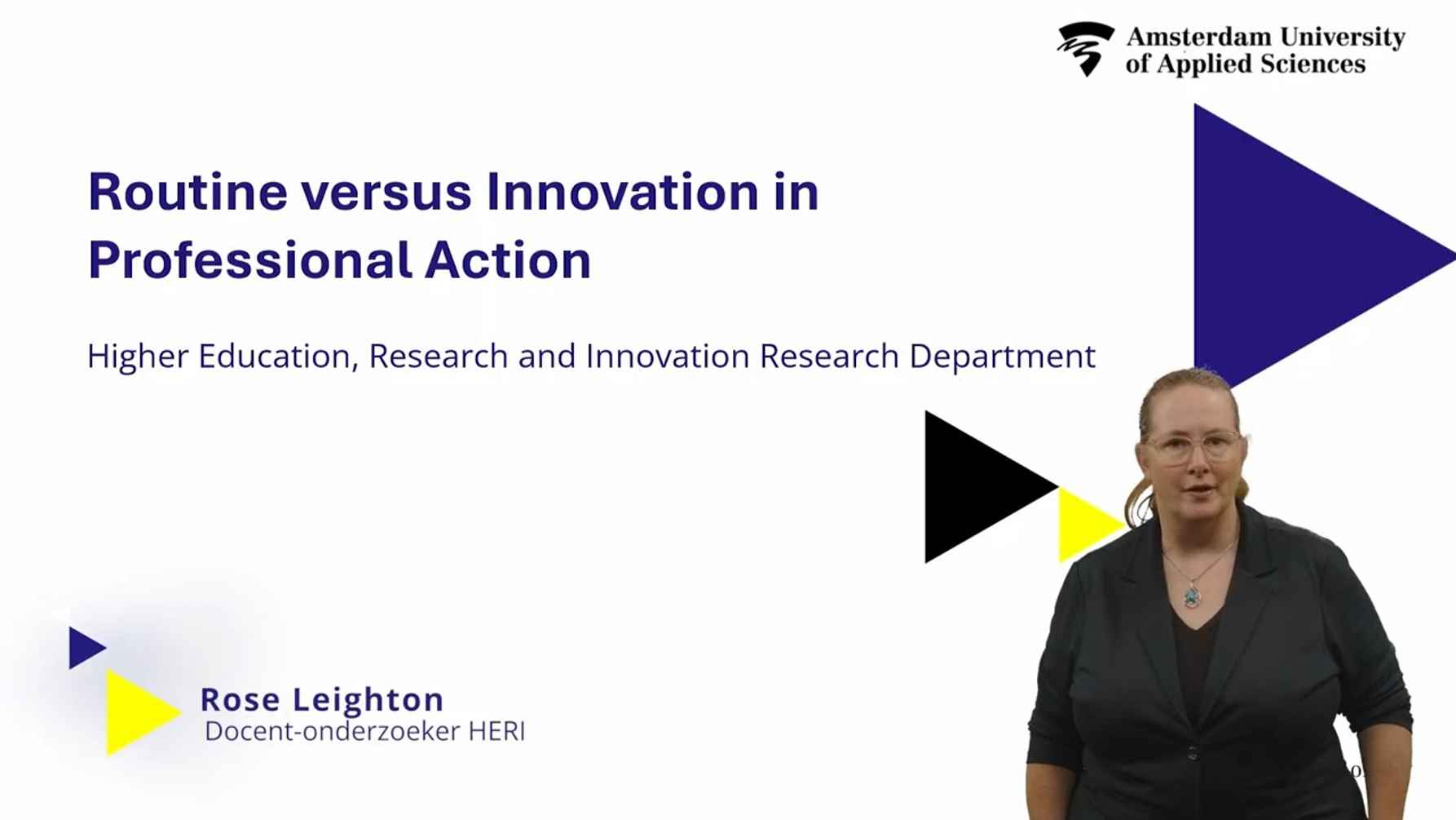 Video Routine versus Innovation in Professional Action