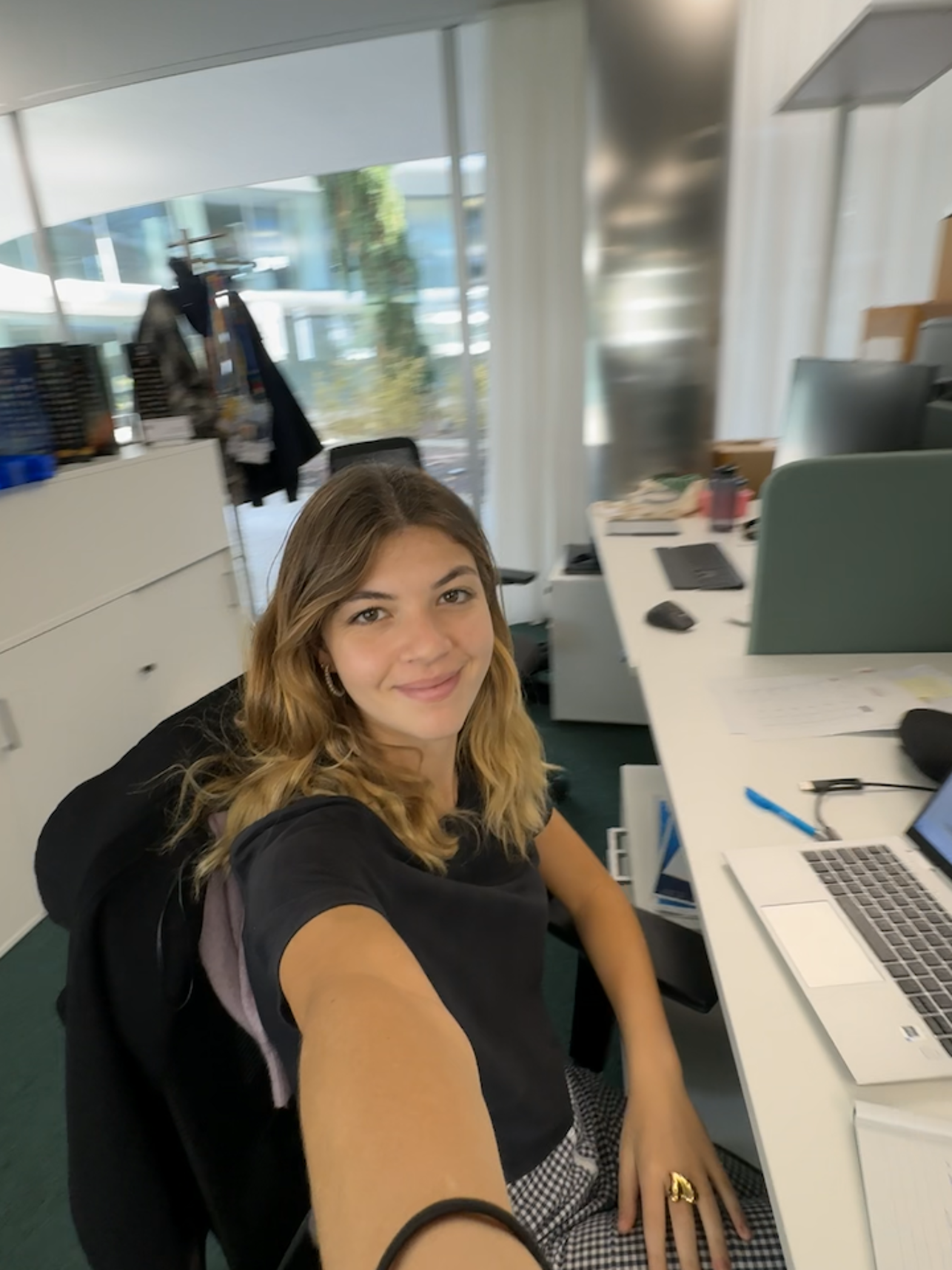 Sport Studies student at her desk UEFA in Switzerland