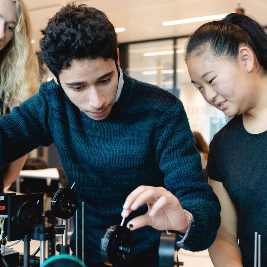 Students working on photonics