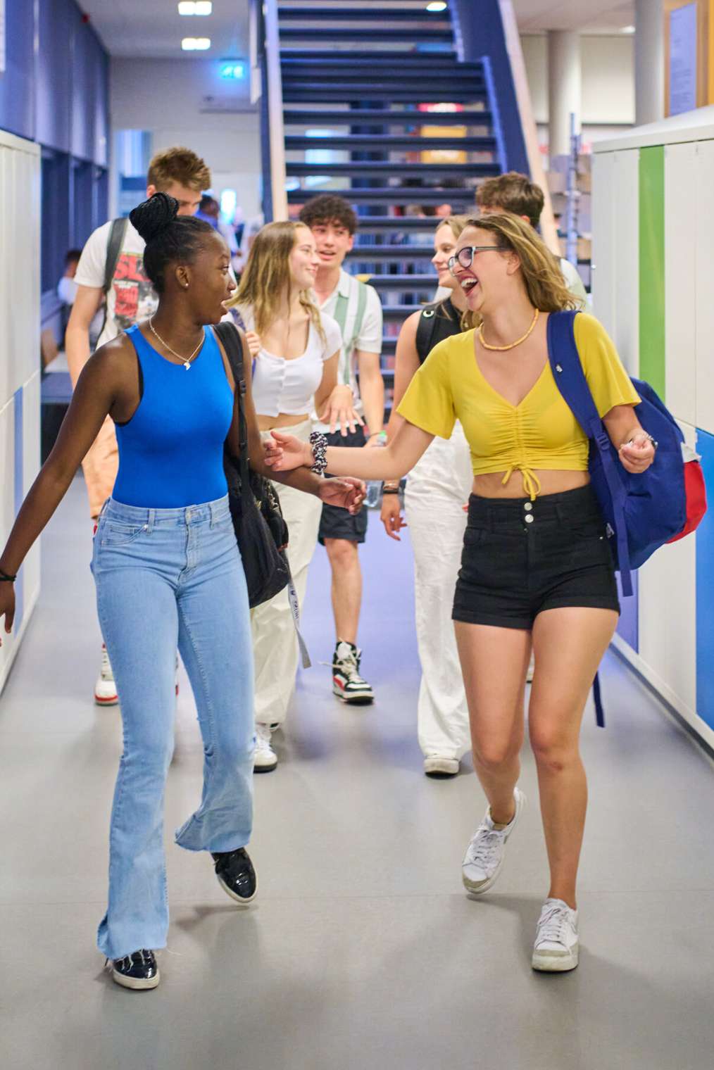 Students walking in Dr. Meurer building AUAS