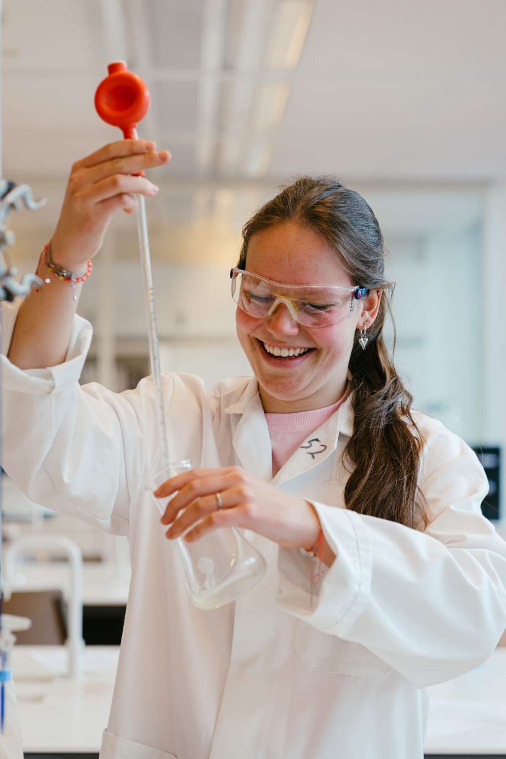 Student tijdens practicum