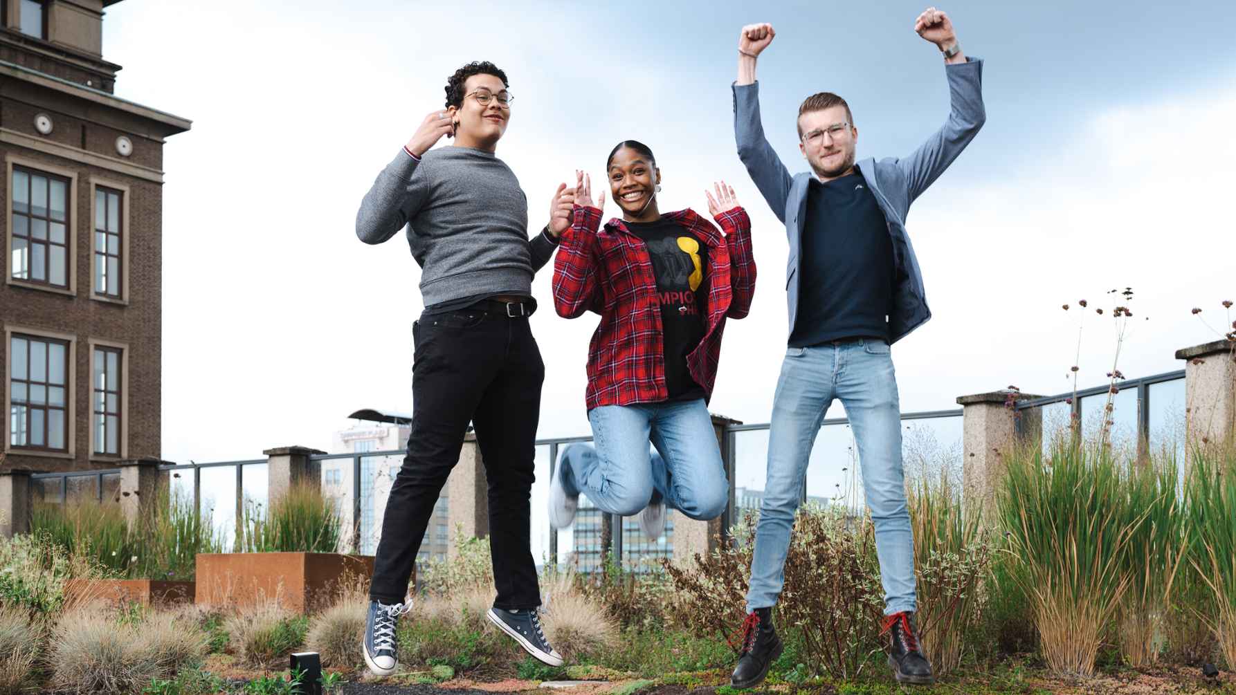 Honours students at the AUAS rooftop