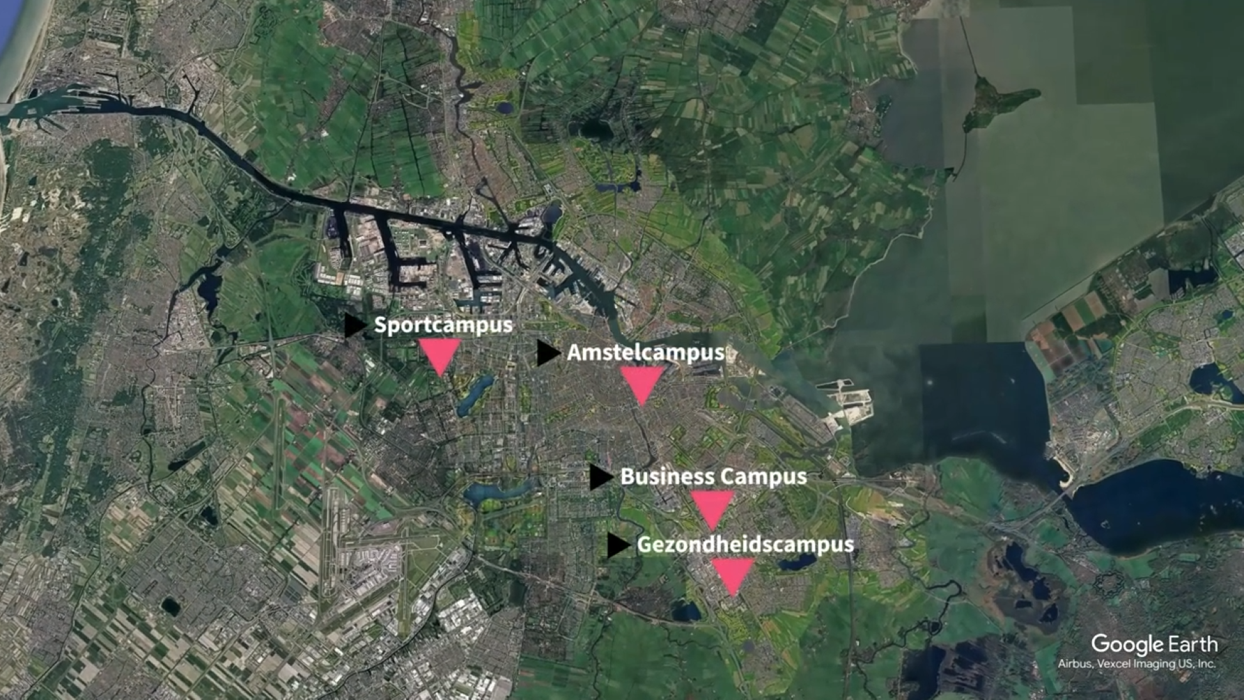 Bekijk de campussen van de HvA in vogelvlucht