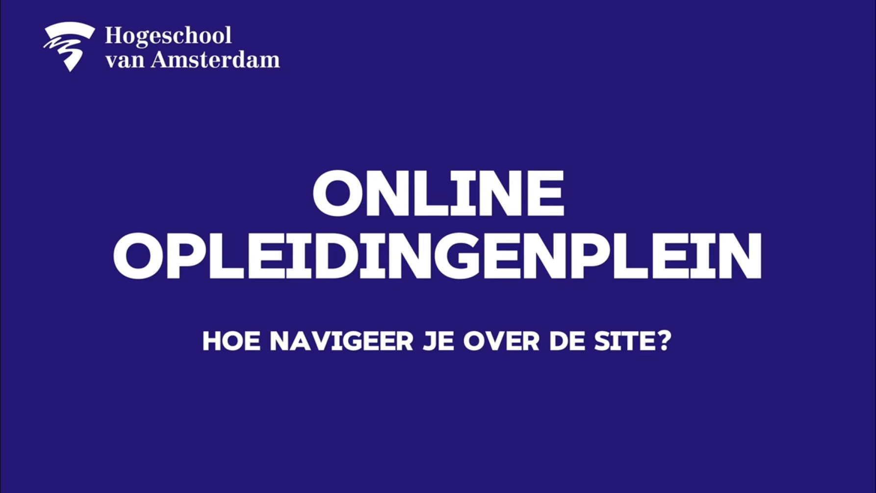 Hoe navigeer je over het online opleidingenplein?