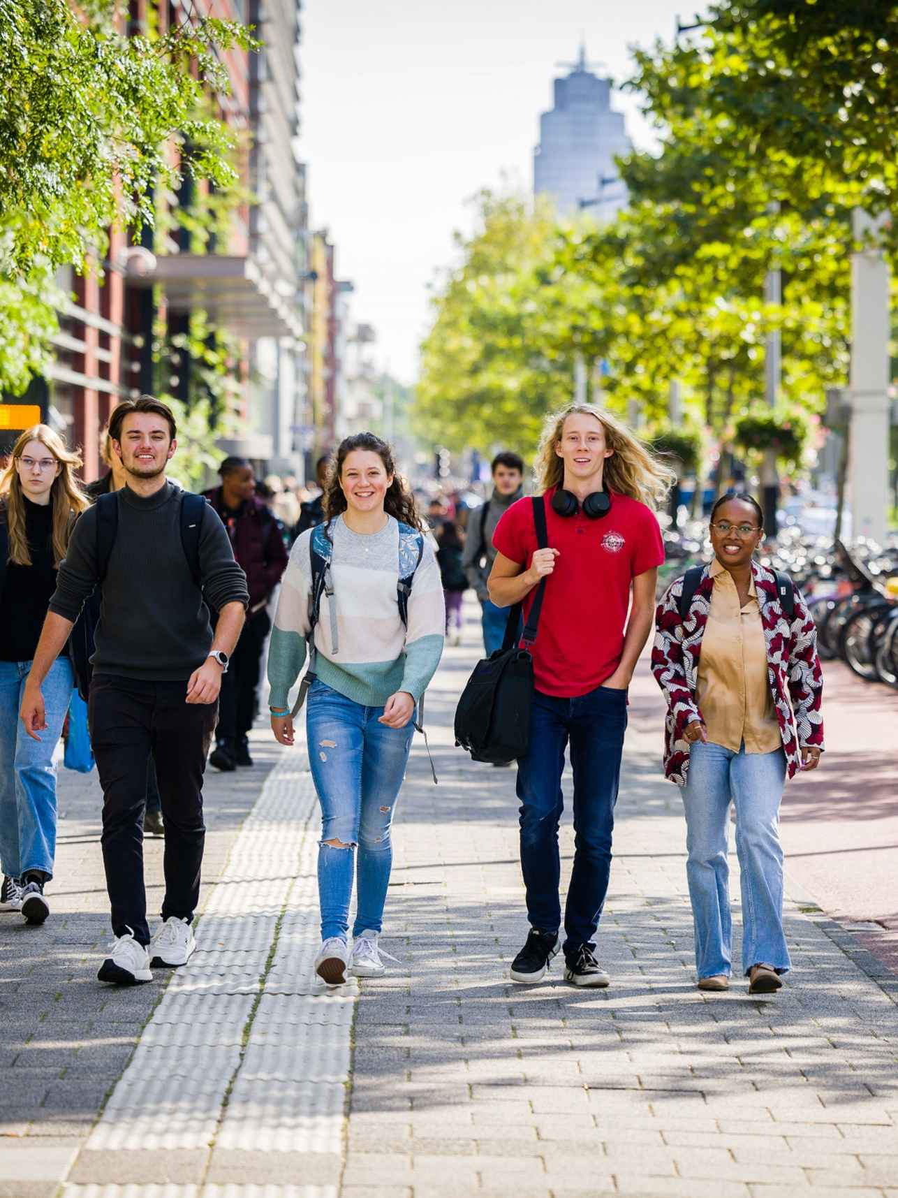 studenten in de stad